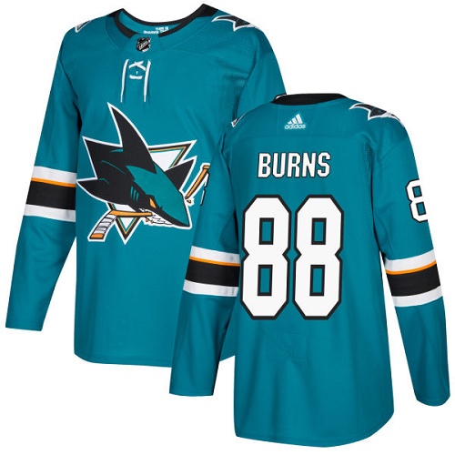Adidas Men San Jose Sharks 88 Brent Burns Teal Home Authentic Stitched NHL Jersey